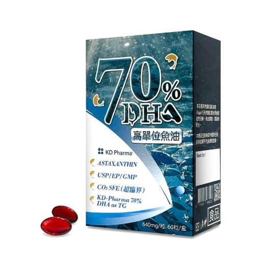 酷冷特選【阿克索生醫】魚油70%DHA 60粒/盒